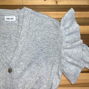 Oversized ruffle grey cardigan (size m)